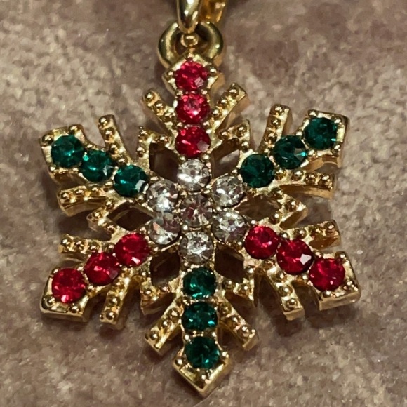 Colorful  Snowflake Pendant Necklace g - Picture 2 of 5